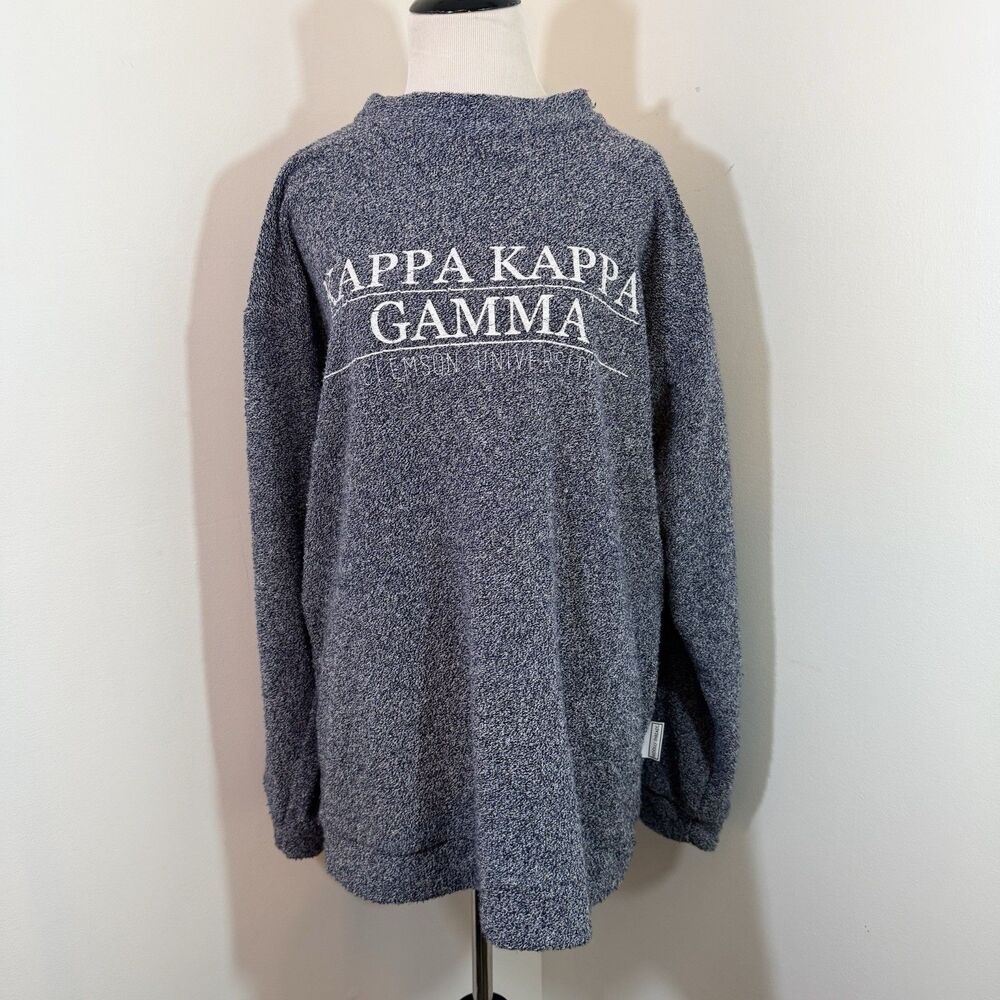 Wooly Threads Clemson Kappa Kappa Gamma Sweatshirt Medium Gray Sorority Pullover